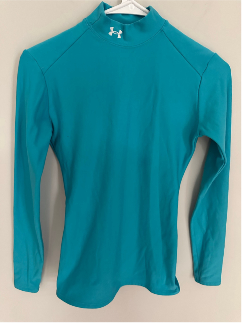 Women's Under Armour ColdGear Long Sleeve Mock Neck Tee Teal Size S